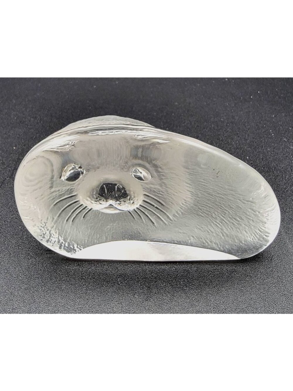 Mats Jonasson Crystal Baby Harp Seal Sea Lion Pup Paperweight Signed M Jonasson